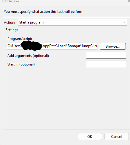 Actions Tab screen